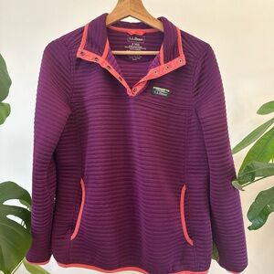 L.L. Bean Purple Pullover with Coral Trim
